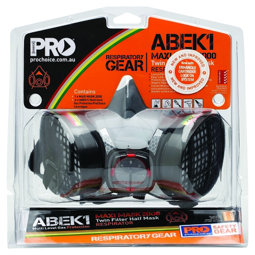 PRO SAFE CHEMICAL KIT ASSEMBLED HALF MASK + ABEK1 CARTRIDGES INC BUCKET